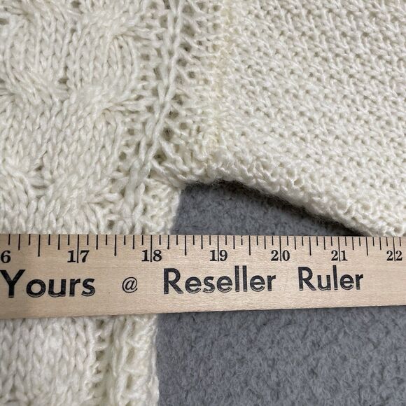 BETWEEN YOU & ME IVORY KNIT SWEATER 28% WOOL Sweater Small - Picture 7 of 8